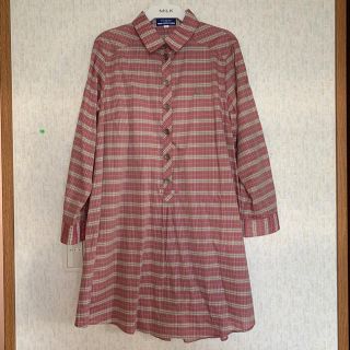 バーバリーブルーレーベル(BURBERRY BLUE LABEL)のバーバリーブルーレーベル シャツワンピース 38 ピンクチェック(ミニワンピース)