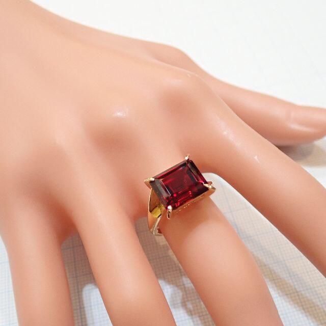 ■K18ガーネットリング■18金■指輪■中古磨き仕上げ■透明度があり赤が綺麗です レディースのアクセサリー(リング(指輪))の商品写真