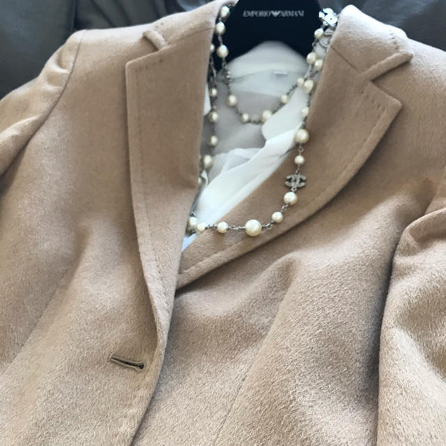 Max Mara(マックスマーラ)の最高級☆白タグ☆カシミヤ100% ベージュ ジャケット レディースのジャケット/アウター(ロングコート)の商品写真