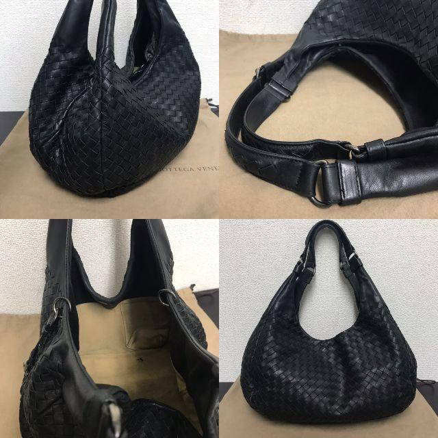 Bottega Veneta(ボッテガヴェネタ)のボッテガヴェネタ　カンパーナ　黒　イントレチャート　ショルダーバッグ レディースのバッグ(ショルダーバッグ)の商品写真