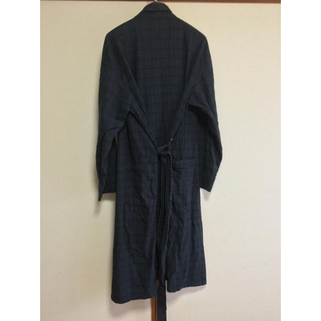 値下げ　MERONA tartan check ガウン ロングカーディガン メンズのジャケット/アウター(チェスターコート)の商品写真