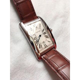 カルティエ(Cartier)のカルティエ タンクアメリカン LM メンズ 18K WG 自動巻き腕時計(腕時計(アナログ))