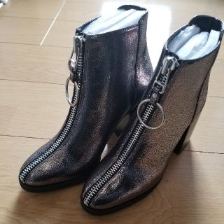 マウジー(moussy)の【値下げ】マウジー　メタリック　厚底　ショートブーツ(ハイヒール/パンプス)