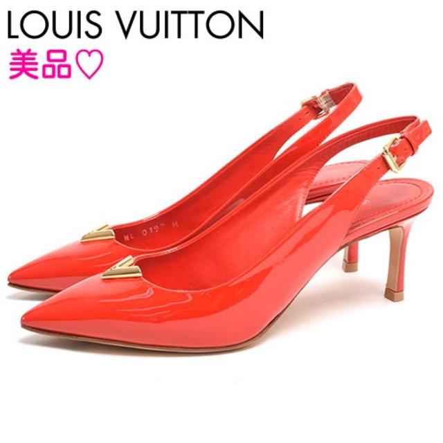LOUIS VUITTON(ルイヴィトン)の美品♡ ルイヴィトン ハートブレーカー パンプス レッド 35 22.5cm レディースの靴/シューズ(ハイヒール/パンプス)の商品写真