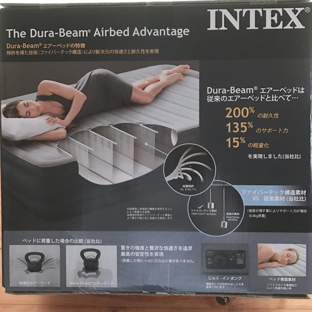 INTEX エアーベッド  ダブルサイズ インテリア/住まい/日用品のベッド/マットレス(ダブルベッド)の商品写真