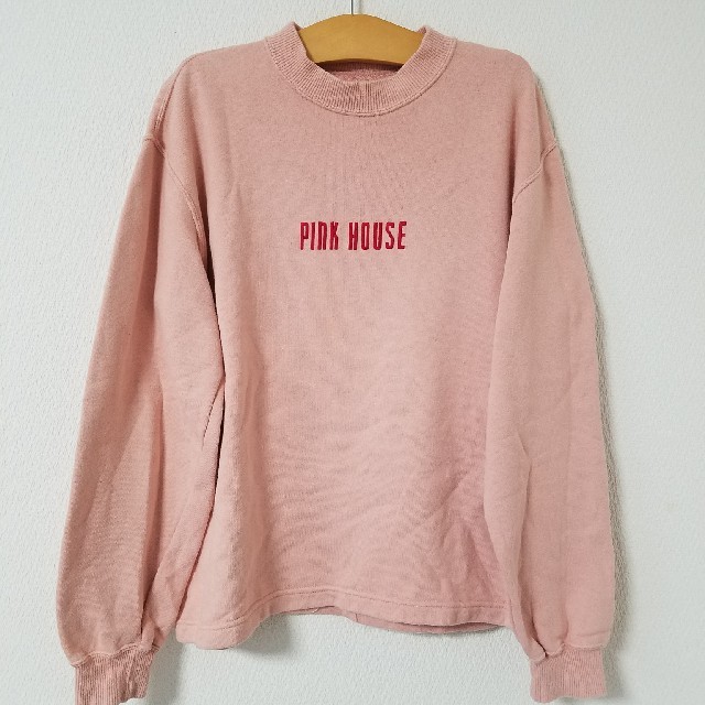 PINK HOUSE(ピンクハウス)のPINKHOUSE ピンクハウス スウェット トレーナー ロゴ 古着 キッズ/ベビー/マタニティのキッズ服女の子用(90cm~)(Tシャツ/カットソー)の商品写真