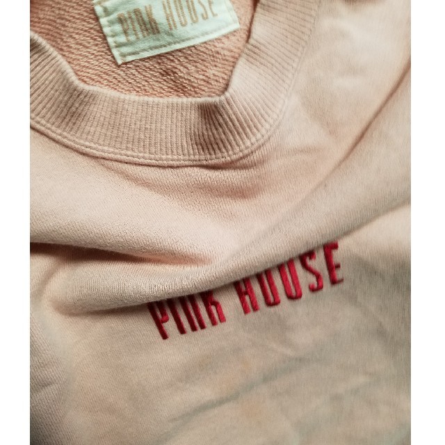 PINK HOUSE(ピンクハウス)のPINKHOUSE ピンクハウス スウェット トレーナー ロゴ 古着 キッズ/ベビー/マタニティのキッズ服女の子用(90cm~)(Tシャツ/カットソー)の商品写真