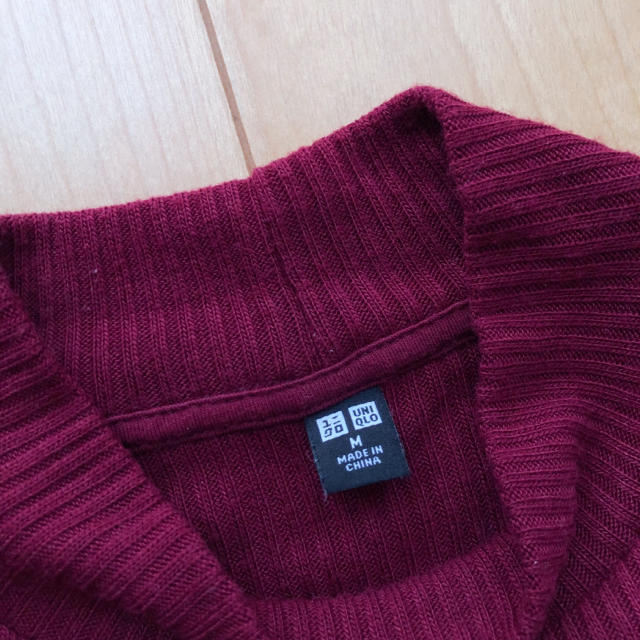 UNIQLO(ユニクロ)のUNIQLO リブハイネックTシャツ レディースのトップス(カットソー(長袖/七分))の商品写真