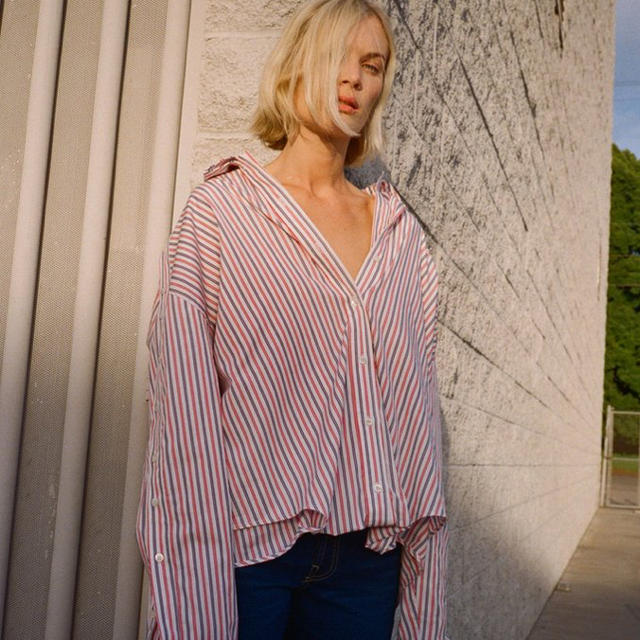 Balenciaga(バレンシアガ)のY / Project 19ss ストライプ 2重襟 オーバーサイズシャツ メンズのトップス(シャツ)の商品写真