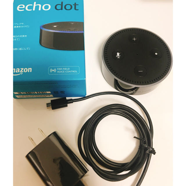 ECHO(エコー)の Echo 第2世代 - スマートスピーカー with Alexa、ブラック スマホ/家電/カメラのオーディオ機器(スピーカー)の商品写真