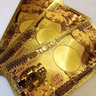 限定特価！2枚set★純金24k★最高品質★一億円札★ブランド財布、バッグなどに(財布)