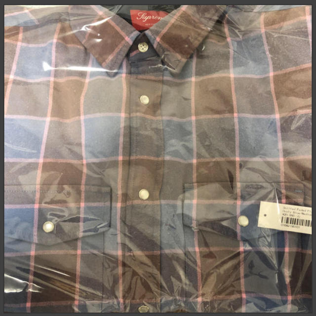 supreme quilted faded plaid shirt M 1