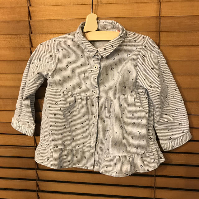 ZARA KIDS(ザラキッズ)のzara baby girl ストライプスターシャツ サイズ80 キッズ/ベビー/マタニティのベビー服(~85cm)(シャツ/カットソー)の商品写真