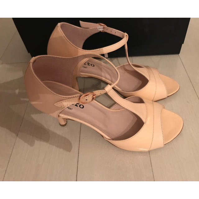 repetto(レペット)のレペット♪ ピンクベージュ オープントゥパンプス 36 レディースの靴/シューズ(ハイヒール/パンプス)の商品写真