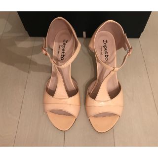 レペット(repetto)のレペット♪ ピンクベージュ オープントゥパンプス 36(ハイヒール/パンプス)