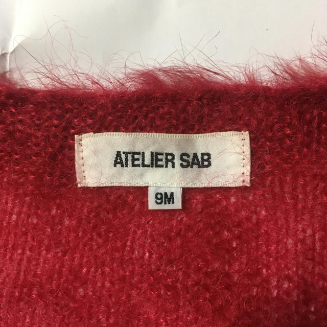 ATELIER SAB(アトリエサブ)のATELIER SAB ラビットファー付き 赤 モヘア カーディガン レディースのトップス(カーディガン)の商品写真