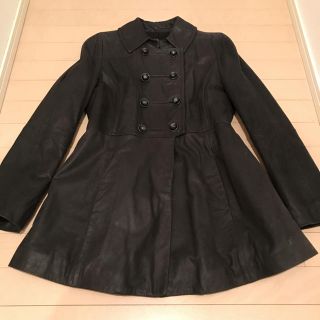 マックスマーラ(Max Mara)のマックスマーラ スポーツマックス レザーコート 黒 40(ロングコート)