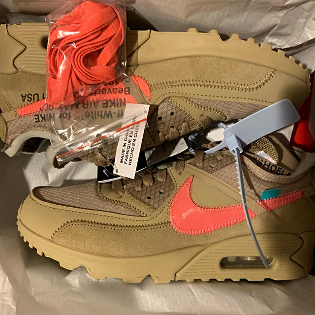 NIKE(ナイキ)の【25.5】NIKE AIR MAX 90 × OFF WHITE DESERT メンズの靴/シューズ(スニーカー)の商品写真