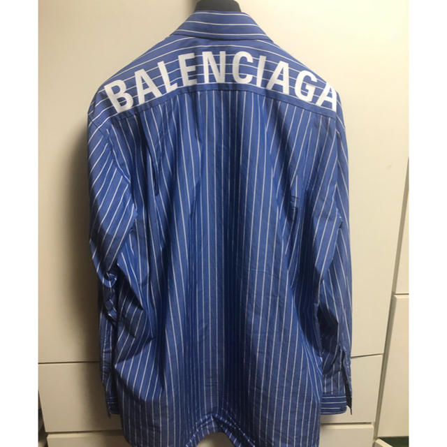 本物の Balenciaga 39 ロゴストライプシャツ balenciaga バレンシアガ