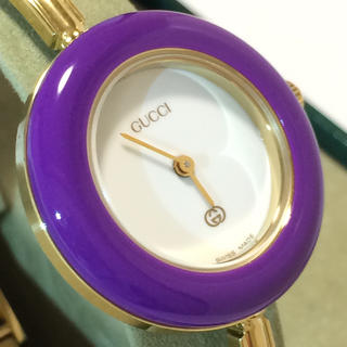 グッチ(Gucci)の未使用 グッチ 時計 チェンジベゼル 紫(腕時計)
