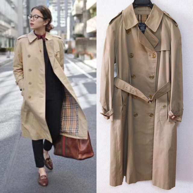 BURBERRY(バーバリー)の美品 バーバリー 英国製 トレンチコート☆ステンカラー オールドバーバリー レディースのジャケット/アウター(トレンチコート)の商品写真