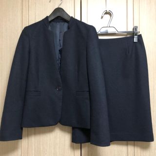 スーツカンパニー(THE SUIT COMPANY)のスーツカンパニー★ノーカラー 刻み襟スカートスーツ(スーツ)