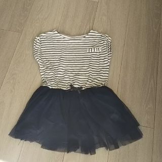 ザラキッズ(ZARA KIDS)のやぎこ様専用 ZARAKIDS ネイビーボーダー ワンピース116cm(ワンピース)