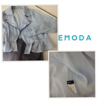 エモダ(EMODA)のEMODA◎可愛いブルー薄手のライダース(カーディガン)