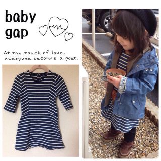 ベビーギャップ(babyGAP)のボーダー七分袖ワンピース♡(その他)