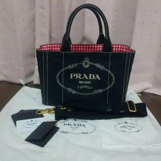 プラダ(PRADA)の確実正規品！プラダ カナパ  S ギンガムチェック(ハンドバッグ)