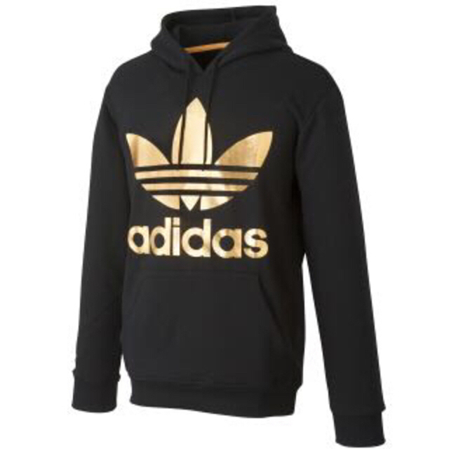 adidas パーカー 黒×金