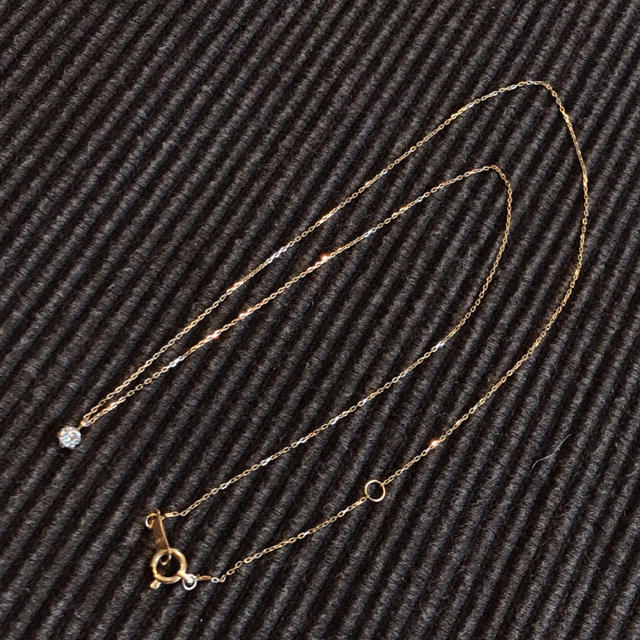 AHKAH(アーカー)のk18  ダイヤモンド一粒ネックレス♡スキンジュエリー レディースのアクセサリー(ネックレス)の商品写真