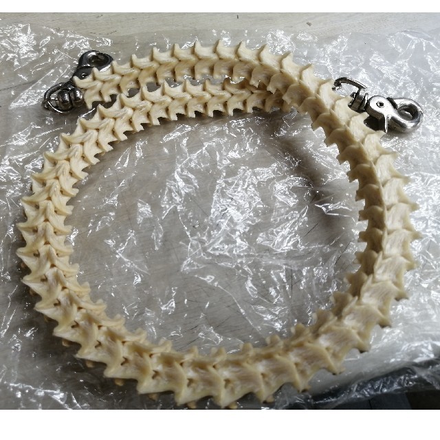 極太 パイソンボーン ウォレットチェーン 本物の蛇の骨 財布 | フリマアプリ ラクマ