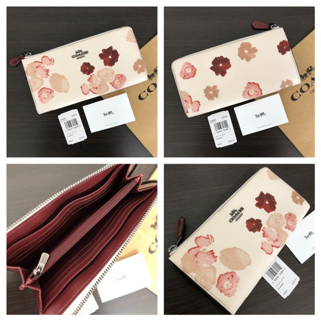 Coach Coach コーチ L字型ファスナー 長財布 チョーク レッド 花柄の通販 By Rin コーチならラクマ