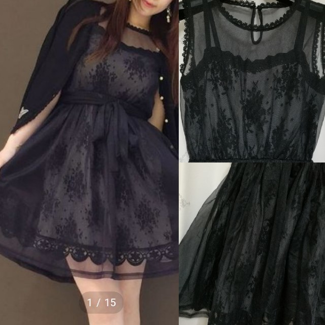 axes femme(アクシーズファム)の(新品/難あり)axes femme POETIQUE/レーシーミルフィーユOP レディースのワンピース(ミニワンピース)の商品写真