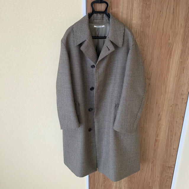 チェスターコートAURALEE DOUBLE FACE CHECK LONG COAT