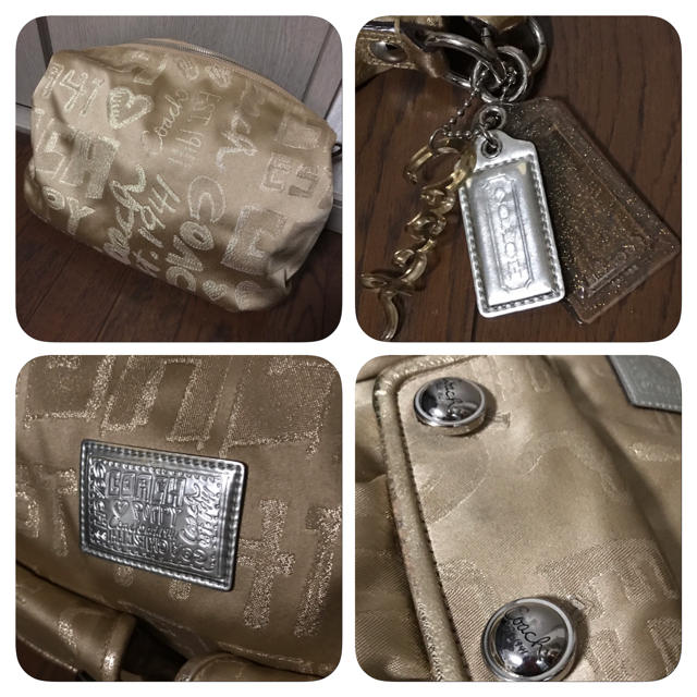 COACH(コーチ)のお値下げ☆ゴールド ポピーライン ショルダー  バック COACH レディースのバッグ(ショルダーバッグ)の商品写真