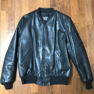 シュプリーム(Supreme)のXL supreme schott MA-1 black シュプリーム レザー(レザージャケット)