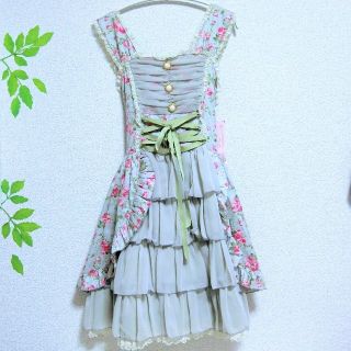 メタモルフォーゼ metamorphose 花柄シフォンフリルJSK