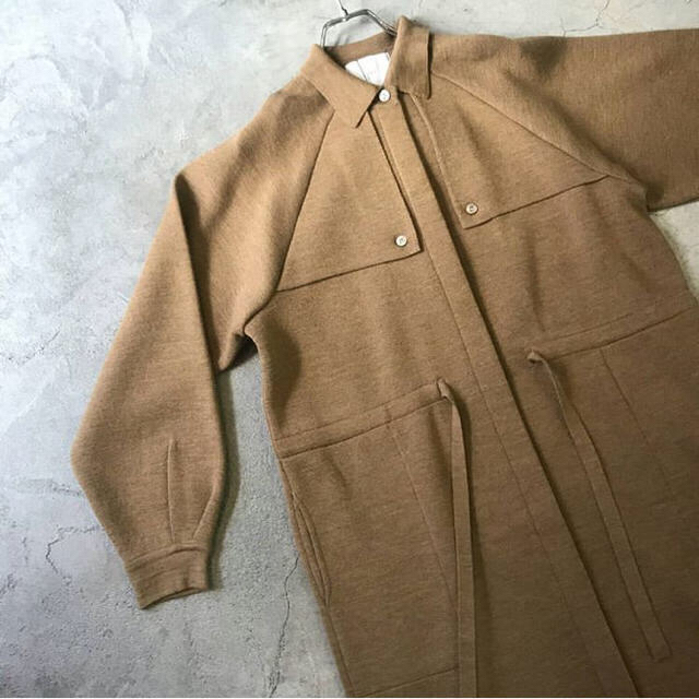 tan ニット コート ワンピース ラグランスリーブコート キャメル 18aw