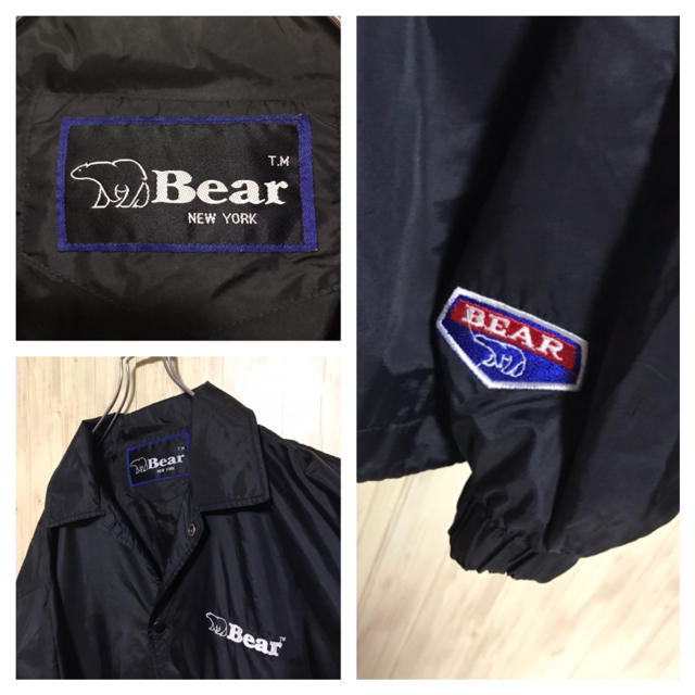 Bear 90s ナイロンコーチジャケット ブラック