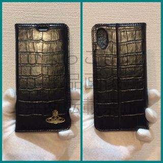 ヴィヴィアンウエストウッド(Vivienne Westwood)のヴィヴィアンウエストウッド クロコ型押しレザー iPhone X 手帳型ケース(iPhoneケース)