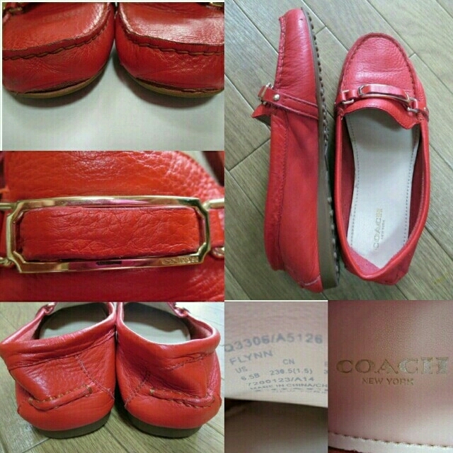COACH(コーチ)のｺｰﾁﾄﾞﾗｲﾋﾞﾝｸﾞｼｭｰｽﾞ赤 レディースの靴/シューズ(ハイヒール/パンプス)の商品写真