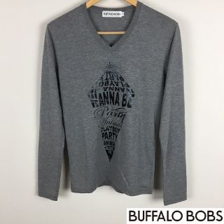 バッファローボブス(BUFFALO BOBS)の新品同様品 バッファローボブズ 長袖カットソー グレー サイズ2(Tシャツ/カットソー(七分/長袖))