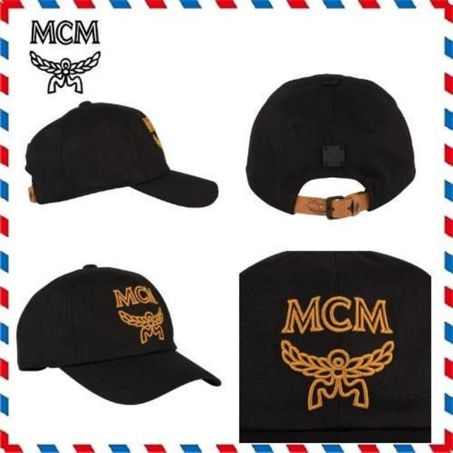 MCM(エムシーエム)の★新品正規品 MCM ブラックロゴ コットン キャップ メンズの帽子(キャップ)の商品写真