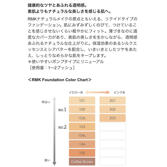 RMK(アールエムケー)の美品 RMK リクイドファンデーション 201 コスメ/美容のベースメイク/化粧品(ファンデーション)の商品写真