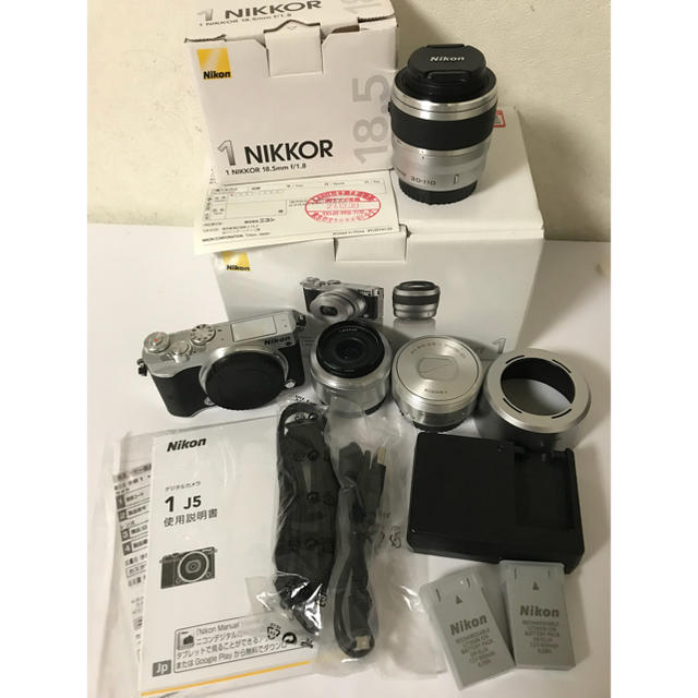 Nikon1 J5 ダブルズームキット 単焦点レンズ&バッテリー付 J5WZSL