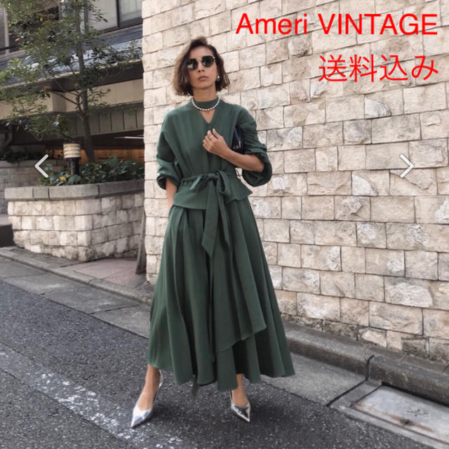 Ameri VINTAGE(アメリヴィンテージ)のBALLOON SLEEVE DIMENSION SIONAL DRESS レディースのワンピース(ロングワンピース/マキシワンピース)の商品写真