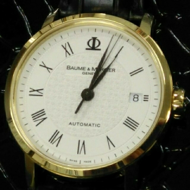 BAUME&MERCIER(ボームエメルシエ)の定価65万円 極美品 レア ボーム&メルシェ クラシマ K18 裏スケ 自動巻 メンズの時計(腕時計(アナログ))の商品写真