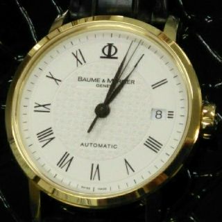 ボームエメルシエ(BAUME&MERCIER)の定価65万円 極美品 レア ボーム&メルシェ クラシマ K18 裏スケ 自動巻(腕時計(アナログ))